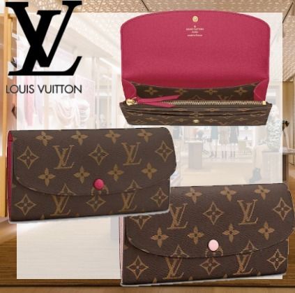 Louis Vuitton PORTEFEUILLE EMILIE 2020 SS Monogram Leather Long Wallets M60697 M61289 