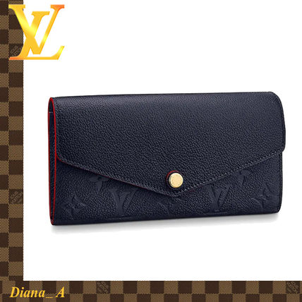 Louis Vuitton PORTEFEUILLE SARAH Leather Folding Wallet Long Wallets 