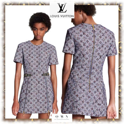 Louis Vuitton 2020 SS Crew Neck Short Monogram Tight Nylon Cotton Short Sleeves 