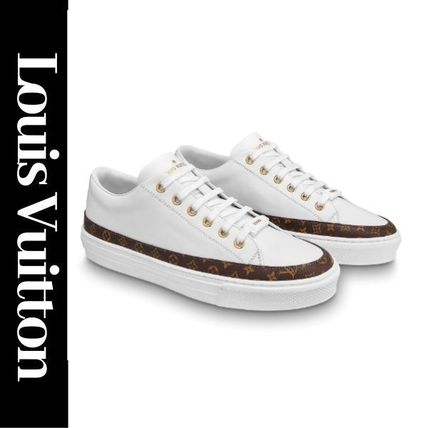 Louis Vuitton Monogram Casual Style Leather Low Top Sneakers 