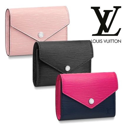 Louis Vuitton Unisex Street Style Plain Leather Folding Wallet 