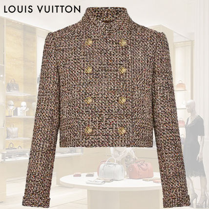 Louis Vuitton Short Monogram Wool Tweed Nylon Blended Fabrics Plain 