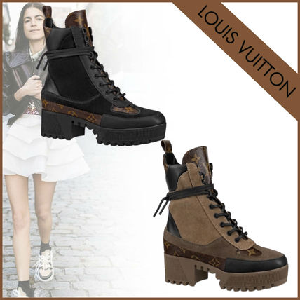 Louis Vuitton Platform Round Toe Casual Style Plain Leather Logo 1A4XXY 1A4XYD 