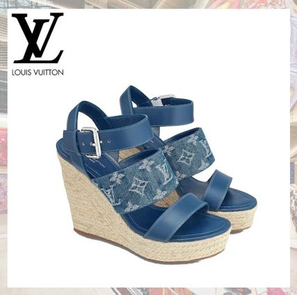 Louis Vuitton MONOGRAM Starboard Wedge Sandal 1A7RA9 