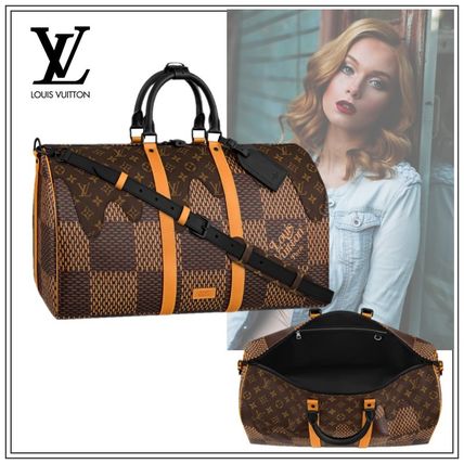 Louis Vuitton DAMIER 2020 21AW Monogram Unisex Leather Logo BostonDuffles N40360 