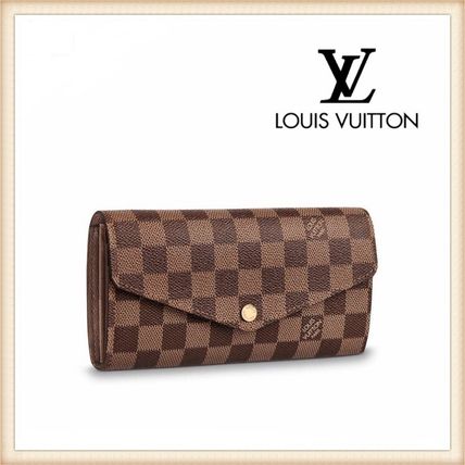 Louis Vuitton DAMIER 2020 SS Other Plaid Patterns Canvas Leather Logo Long Wallets N63209 