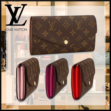Louis Vuitton 2018 SS Monogram Canvas Bi color Leather Folding Wallet Logo M60531
