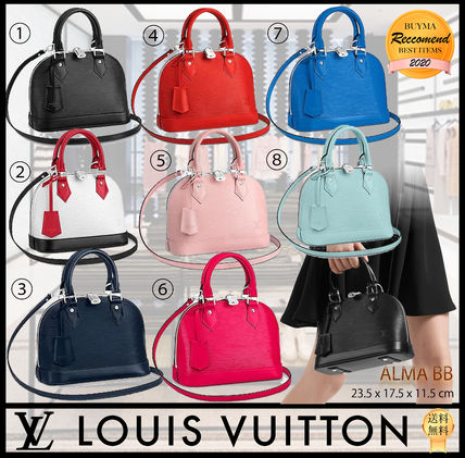 Louis Vuitton ALMA Plain Leather Crossbody Logo Shoulder Bags 