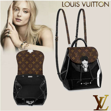 Louis Vuitton Casual Style 2WAY Plain Leather Elegant Style Logo Backpacks 
