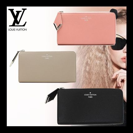 Louis Vuitton PORTEFEUILLE COMETE Plain Leather Long Wallet Logo Long Wallets 