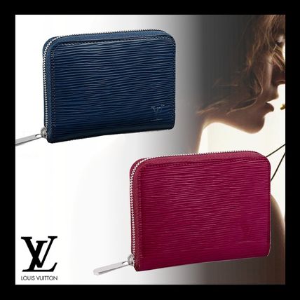 Louis Vuitton ZIPPY COIN PURSE Plain Leather Long Wallet Logo Coin Cases 