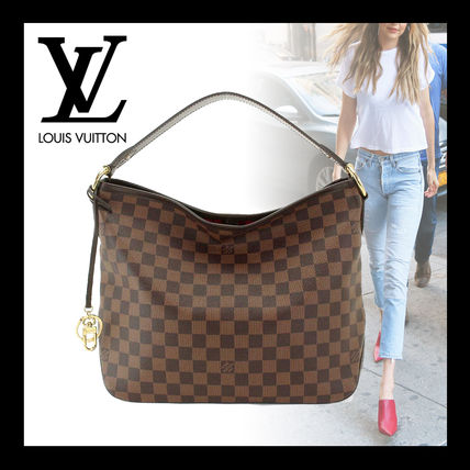 Louis Vuitton DAMIER Casual Style Leather Office Style Elegant Style Logo Totes 