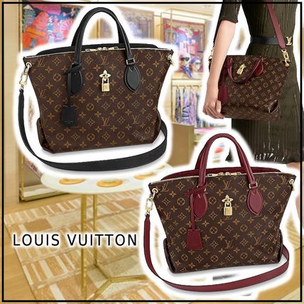 Louis Vuitton FLOWER ZIPPED TOTE MM noir bordeaux totes M44348 M44347 