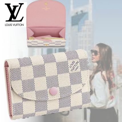 Louis Vuitton DAMIER AZUR 2020 SS Leather Small Wallet Logo Folding Wallets N61276 