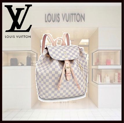 Louis Vuitton DAMIER AZUR 2020 SS Casual Style Canvas Leather Backpacks N41578 