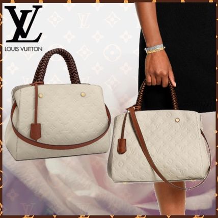 Louis Vuitton MONTAIGNE Monogram Blended Fabrics 2WAY Bi color Leather Elegant Style 
