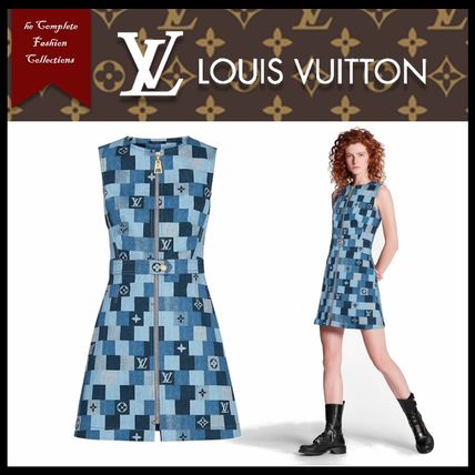 Louis Vuitton MONOGRAM 2020 SS Casual Style A line Denim Sleeveless Cotton Medium 1A62F2 
