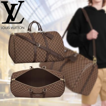 Louis Vuitton DAMIER 2019 20AW Unisex Street Style Leather Logo BostonDuffles N41414 