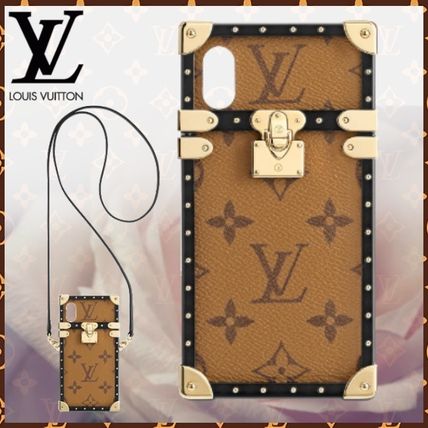 Louis Vuitton MONOGRAM 2018 SS Monogram Blended Fabrics Bi color Plain Leather iPhone X 