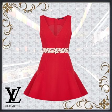 Louis Vuitton 2020 21AW Short Dots Casual Style Wool Silk Sleeveless Flared V Neck 1A82TU 