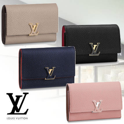 Louis Vuitton CAPUCINES 2019 20AW Plain Leather Folding Wallet Folding Wallets 