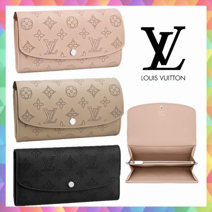 Louis Vuitton Monogram Leather Logo Long Wallets 