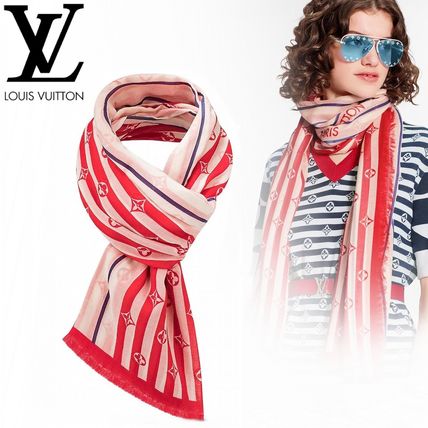 Louis Vuitton MONOGRAM 2020 SS Lv Escale Summer Stripes Pareo Stole M76193 