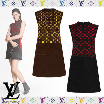 Louis Vuitton 2020 21AW Short Stripes Monogram Casual Style Wool Sleeveless 1A837V 1A837O 