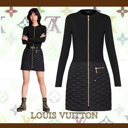 Louis Vuitton 2020 SS Bi Material A Line Knit Dress 1A5TTC 1A5TTB 1A5TTA 1A5TT9 1A5TT8 