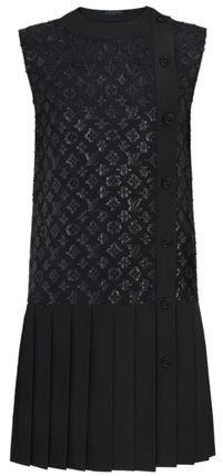 Louis Vuitton MONOGRAM 2020 21AW Crew Neck Short Monogram Silk Sleeveless Flared Party Style 