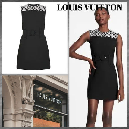 Louis Vuitton 2020 21AW Short Wool Silk Sleeveless Plain Cotton Party Style 