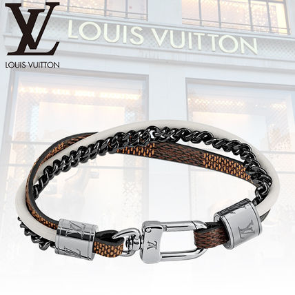 Louis Vuitton DAMIER Leather Elegant Style Bracelets 