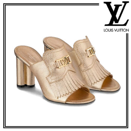 Louis Vuitton 2020 SS Monogram Open Toe Casual Style Leather Block Heels 1A87S9 