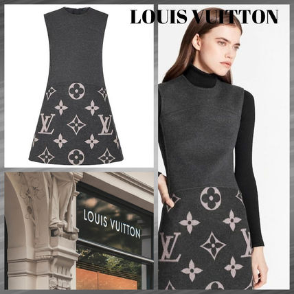 Louis Vuitton 2020 21AW Monogram Casual Style Wool Dolman Sleeves Flared 