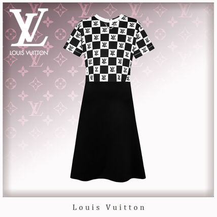 Louis Vuitton 2019 SS Other Plaid Patterns Casual Style A line U Neck Chain Medium 1A42X9 