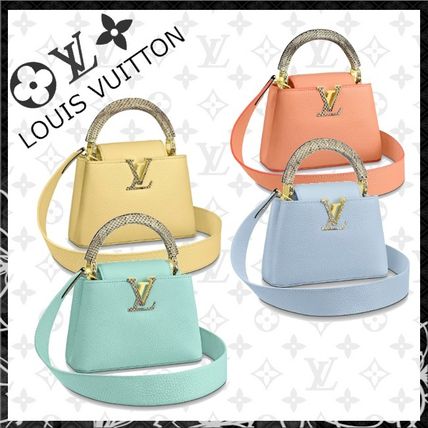Louis Vuitton CAPUCINES 2020 21AW Casual Style Calfskin Blended Fabrics 2WAY 3WAY Plain M55921 M55920 M55923 M55922 