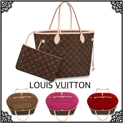 Louis Vuitton NEVERFULL 2019 Cruise Monogram Calfskin Blended Fabrics Leather Formal Style Logo 