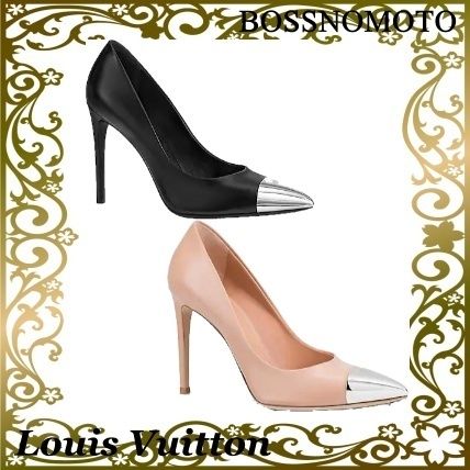 Louis Vuitton 2019 20AW Bi color Plain Leather Pin Heels Office Style Elegant Style 1A4EKG 1A4EK1 