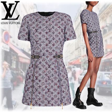 Louis Vuitton EPI Short Monogram Wool Nylon V Neck Cotton Short Sleeves 1A60ZV 