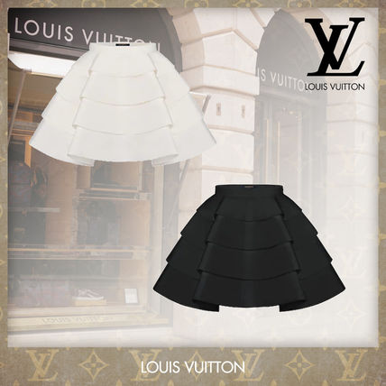 Louis Vuitton Flared Skirts Short Casual Style Silk Plain Party
