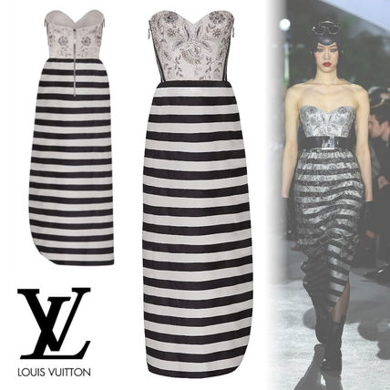 Louis Vuitton 2020 SS Embroidered Long Bustier Dress 1A634V 