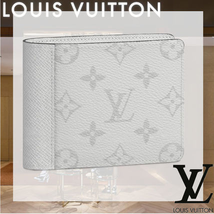 Louis Vuitton Monogram Canvas Leather Folding Wallets 