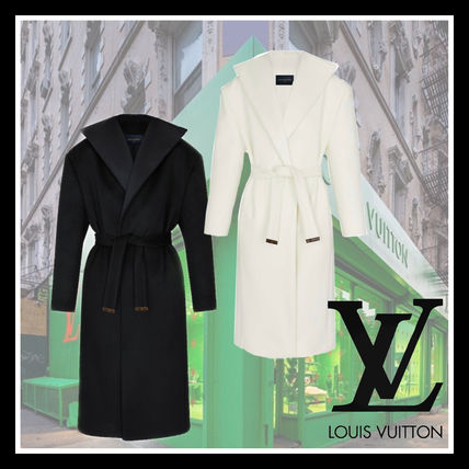 Louis Vuitton 2019 20AW Wool Cashmere Blended Fabrics Plain Angola Wrap Coats 