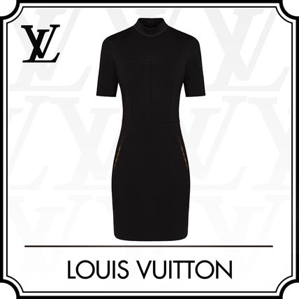 Louis Vuitton 2020 SS Short Sleeved High Neck Fitted Dress 1A7VT6 