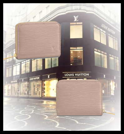 Louis Vuitton Plain Leather Long Wallet Small Wallet Logo Coin Cases 