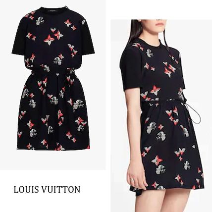 Louis Vuitton MONOGRAM 2020 21AW Crew Neck Short Monogram Casual Style Blended Fabrics 1A88SF 