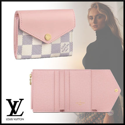 Louis Vuitton DAMIER AZUR Other Plaid Patterns Unisex Bi color Leather Folding Wallet N60292 