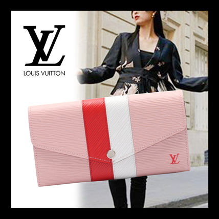 Louis Vuitton PORTEFEUILLE SARAH Stripes Folding Wallet Long Wallets 