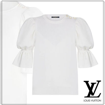 Louis Vuitton 2020 SS Casual Style Wool Plain Short Sleeves V neckCrew neck