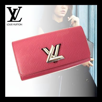 Louis Vuitton EPI Unisex Calfskin Plain Leather Folding Wallet Logo 